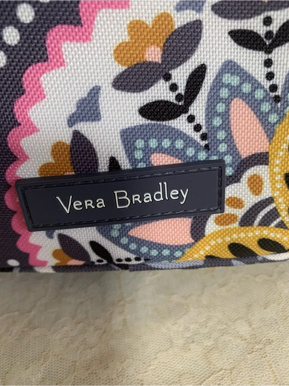Vera Bradley Charmont Meadow Insulated Lunch Bag Reusable Gray Floral Box 10x8